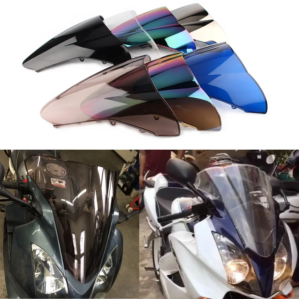 

Motorcycle ABS Double Bubble Windscreen Windshield For Honda VFR800 VFR 800 2002 2003 2004 2005 2006 2007 2008 2009 2010-2012