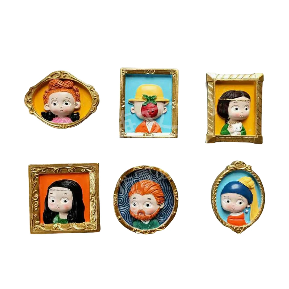 Новые Мультяшные милые картины всемирно известных живописей из смолы