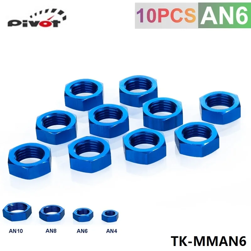 

6AN AN6 BULKHEAD BLUE ALUMINUM ANODIZED NUT SEALING LOCKING FITTING ADAPTER TK-MMAN6