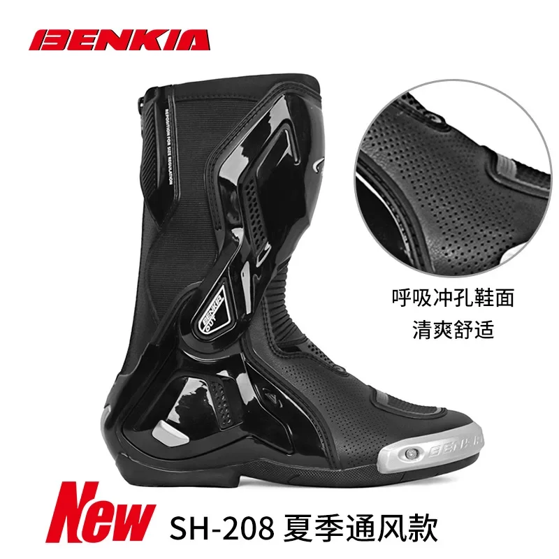 

Мотоциклетные ботинки BENKIA, сертификация CE, профессиональные легкоатюрные ботинки для верховой езды, гоночные летние ботинки Zapato для предотвращения столкновений, внедорожная обувь