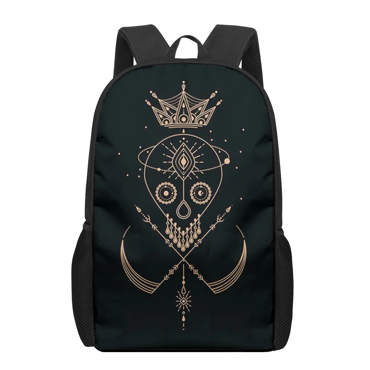 Dark gold art eye sun stars 3D Print Book Bags Back to School Bag Set for Boys Girls Kids Backpack Stylish Elementary Children