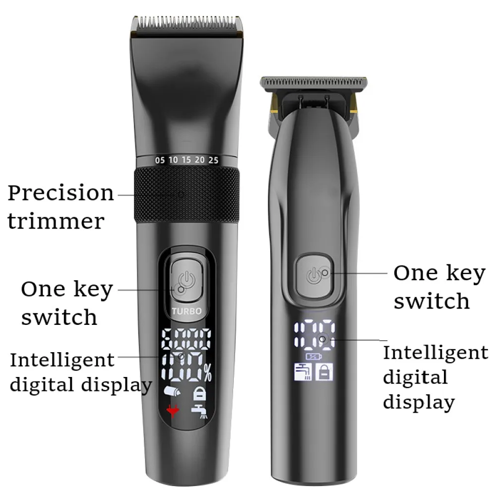 Cordless Professional Hair Trimmer Electric Beard Hair Clipper for Men Electric Hair Cutting Machine Rechargeable 2 In 1 Set enlarge