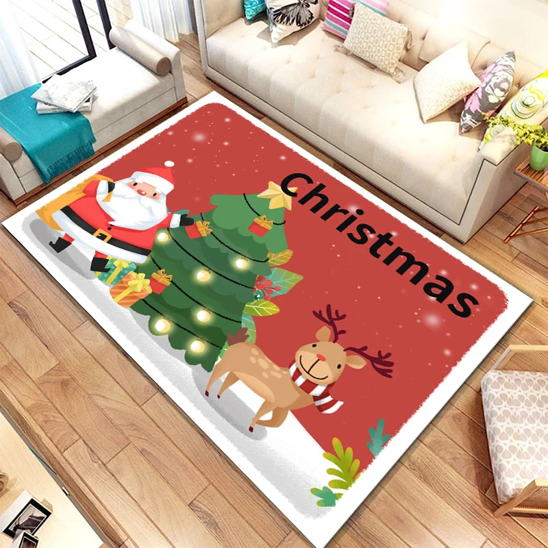 

Ковер с рисунком аниме креативный узор Противоскользящий напольный ковер коврик с рождественским дизайном Новогоднее украшение для гостиной Alfombra