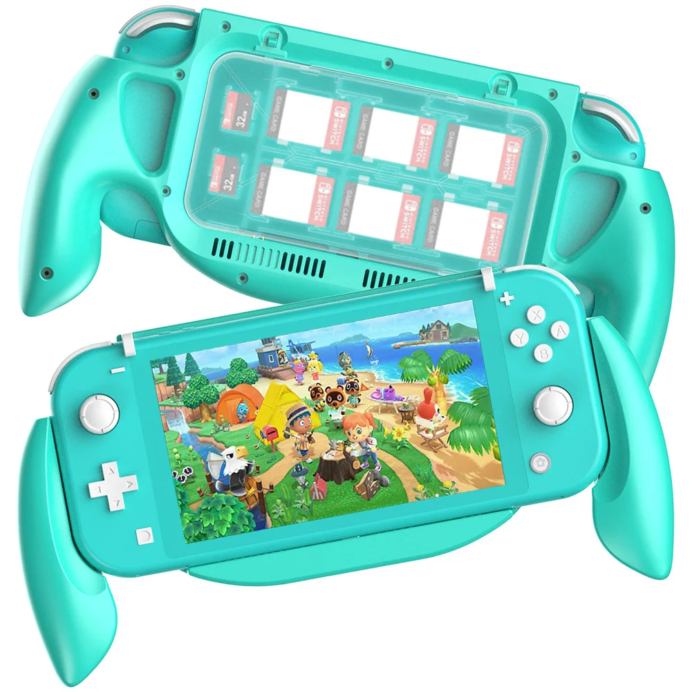 

For Nintendo Switch Lite Hand Grip Game Console Case with Stand Ergonomic Handles Protective Cover Card Box Charging Cable Kit