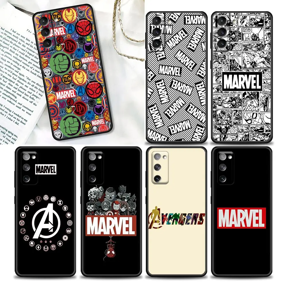 

Phone Case for Samsung Galaxy S22 S21 S20 Fe 5G S7 S8 S9 S10e Plus Ultra Soft Silicone Case Cover Marvel Heros Logo