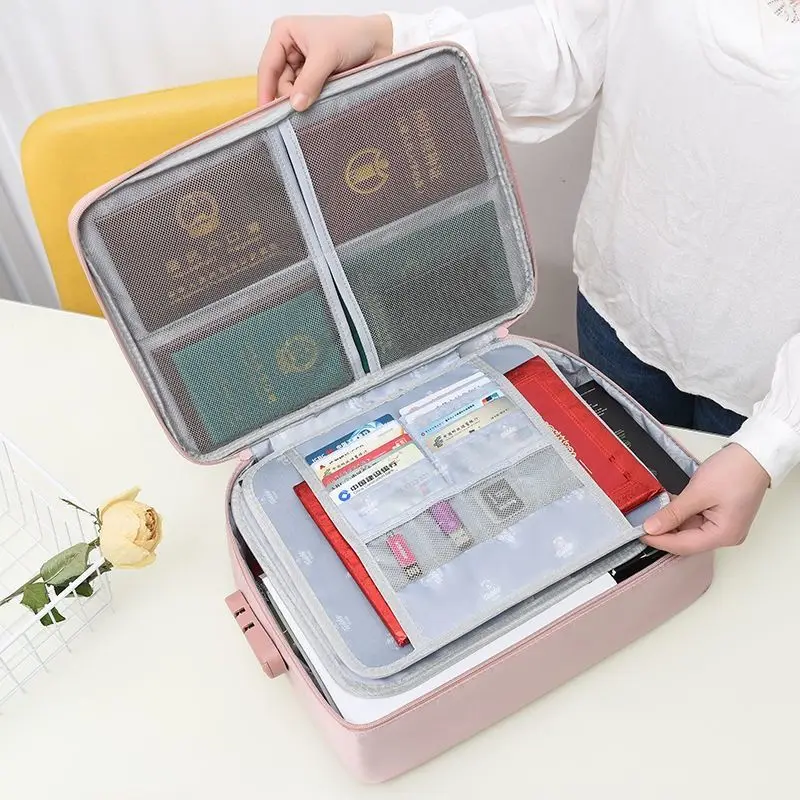 

Large-capacity Home Document Storage Bag Thickened Material Organize Pouch Woman Travel File Arrange Briefcase Household Product