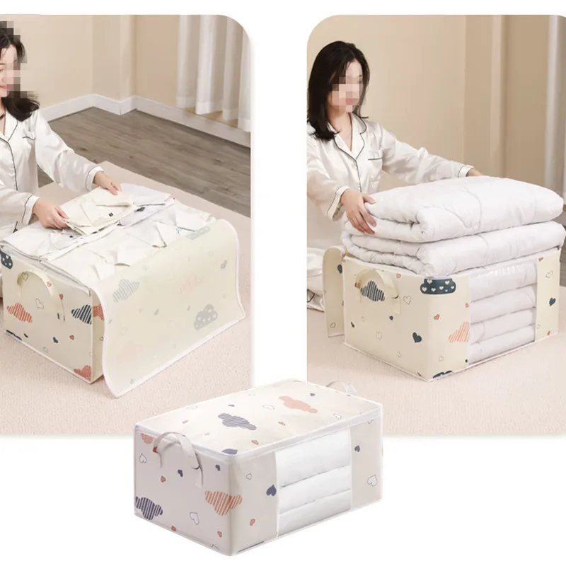 

Large Capacity Quilt Dustproof Storage Bag Household Clothes Blanket Closet Sorting Bag Foldable Organizer Box Cabinet Organizer