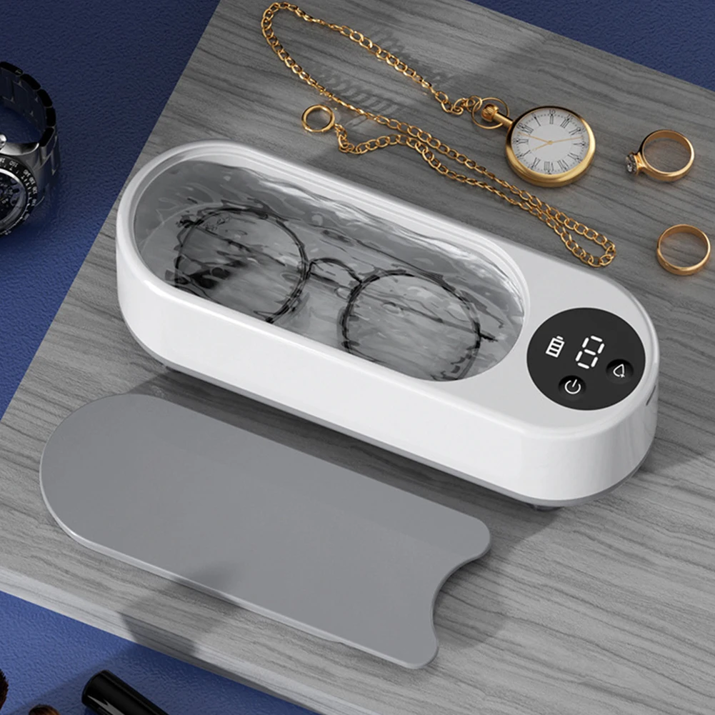 

Ultrasonic Jewelry Cleaner Machine Multifunctional Glasses Cleaner Portable Cleaning Machine USB Rechargeable for Ring Necklaces