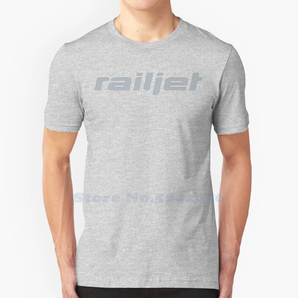 

RailJet Casual Streetwear Print Logo T-shirt Graphic 100% Cotton Tee