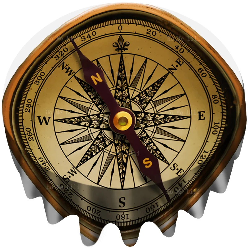 

Настенная круглая скатерть с компасом от Ho Me Lili