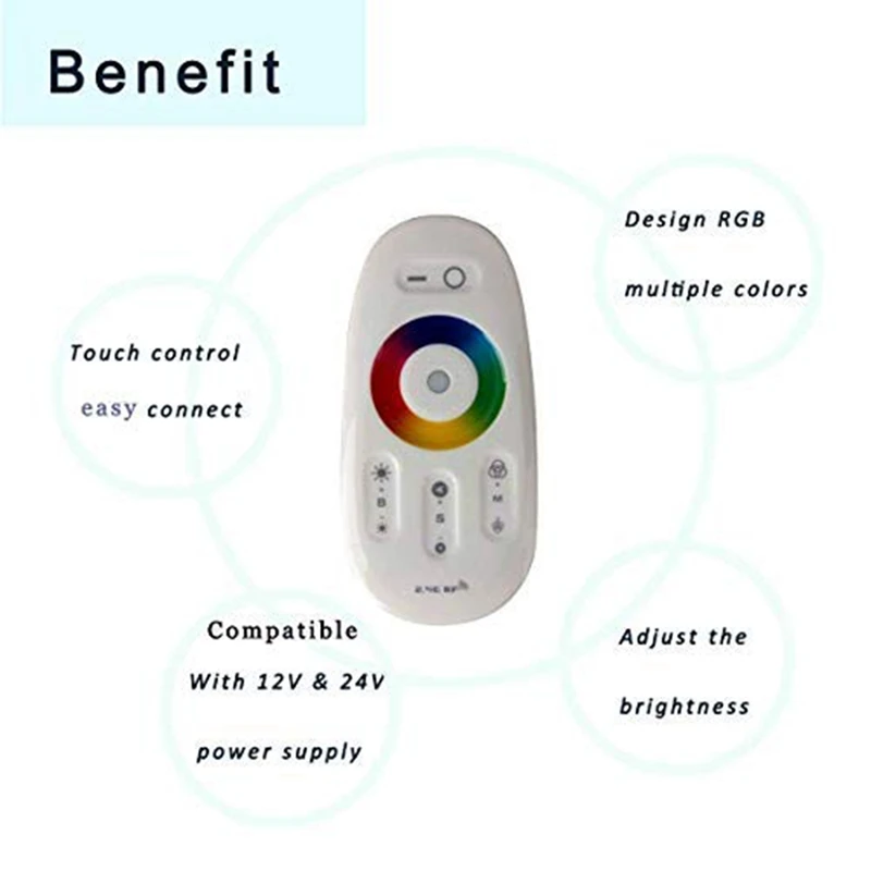 

RF LED Remote Controller 2.4Ghz Wireless RF Touch LED RGB Dimmer Controller For 5050 3528 RGB LED Strip Light 12V/24V