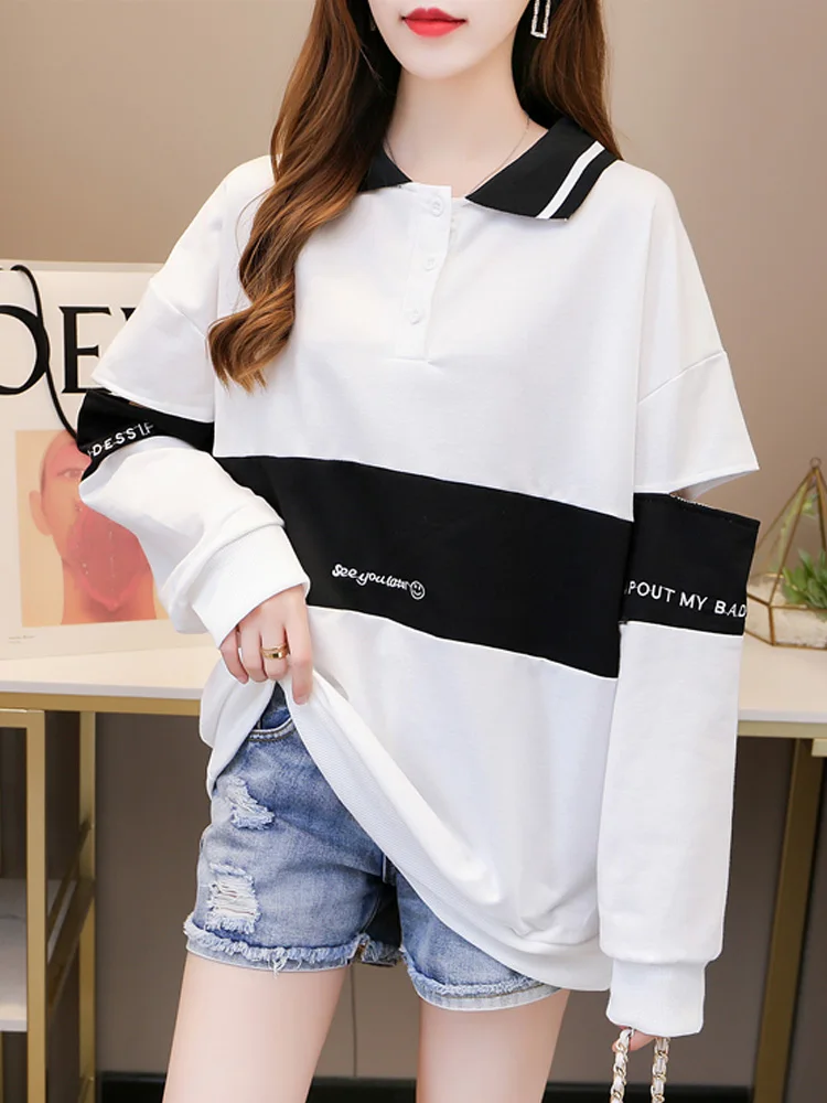 

Женская толстовка с длинным рукавом, в стиле преппи