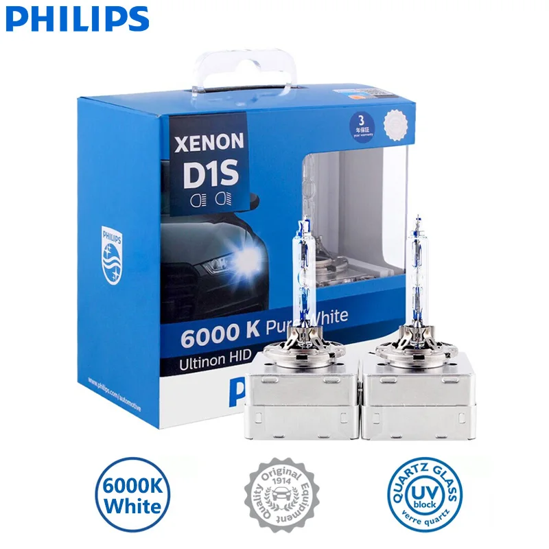 Philips D1S D2S D2R D3S D4S Ultinon HID Xenon WX 35W 6000K Cool White Light Xenon Head Lamps Original Car Bulbs Germany 2pcs