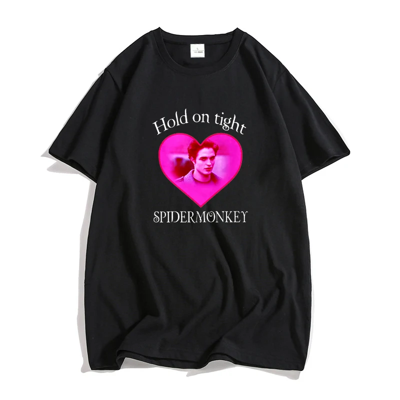 

Edward Cullen T-shirt Cotton Man Hold on Tight Twilight Saga Robert Pattinson Casual Tshirt Summer Vintage Men's Clothing