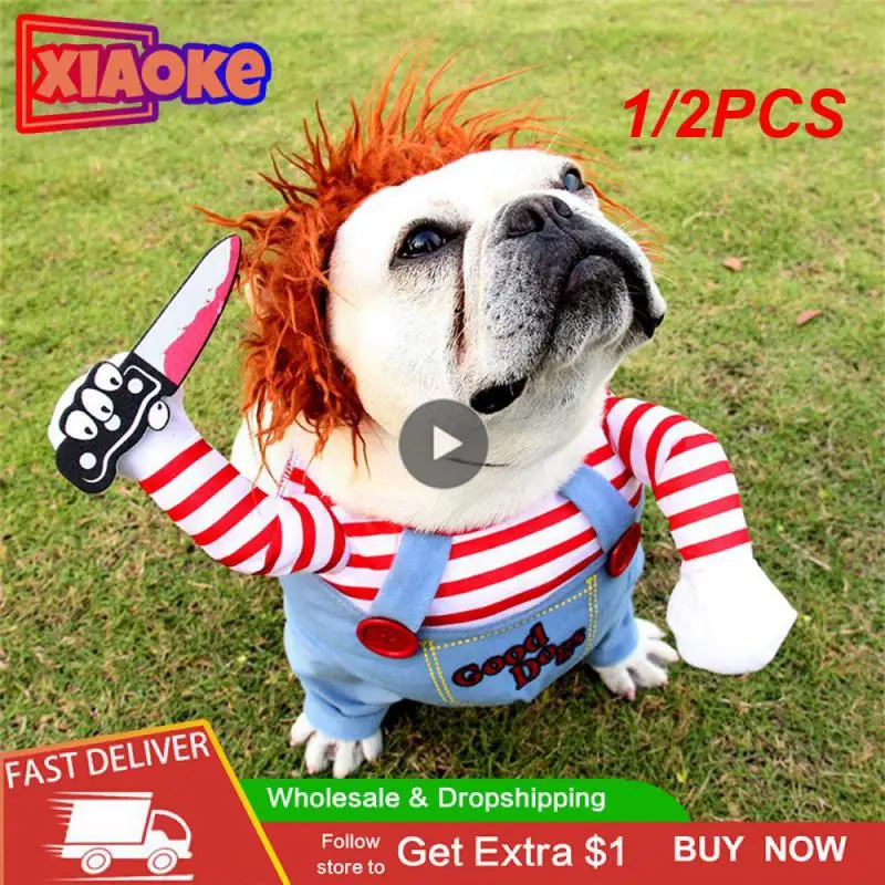 

1/2PCS Interesting Dog Suit Small And Medium-sized Dogs Lovely Puppy Clothing Deadly Doll Dogs With Knives And Daggers