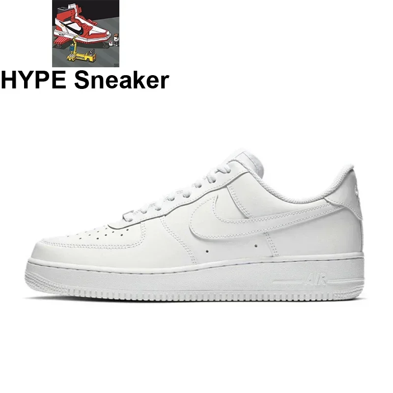 Nike Air Force 1 07 мужские и женские туфли для скейтбординга классические черно-белые