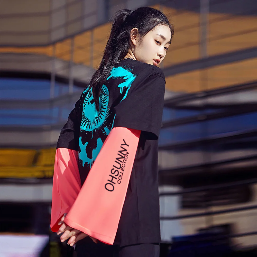 

OhSunny Summer Outdoor Anti-UV Arm Sleeves UPF 50+ Sun Protection Adjustable Loose Breathable Soft Letter LOGO Driving Cycling