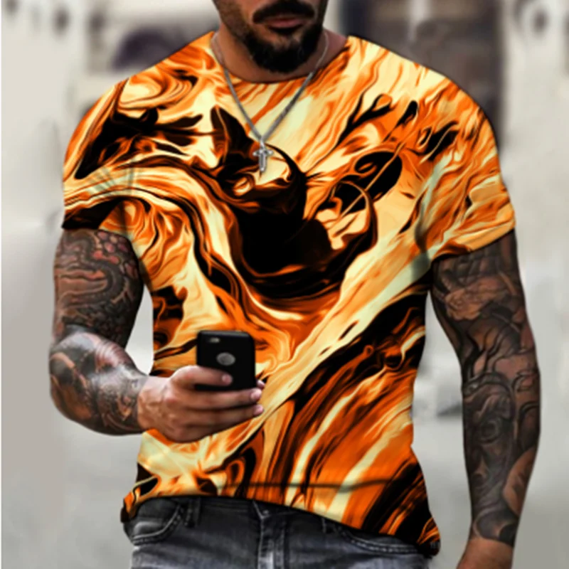 

Cool 3DT T-shirt short sleeve men's large size top summer fashion casual loose breathable sportswear