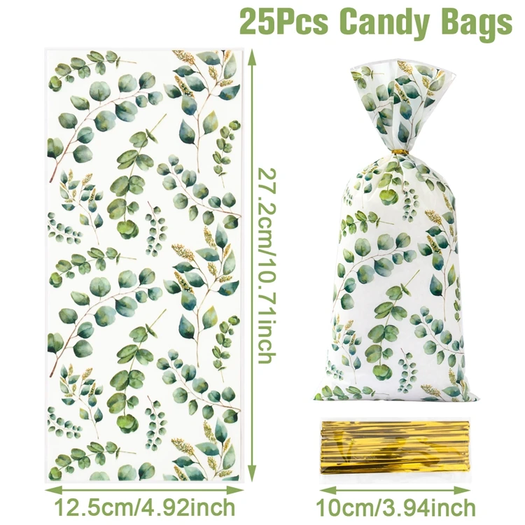 Детские подарочные пакеты QIFU, зеленые, пластиковые