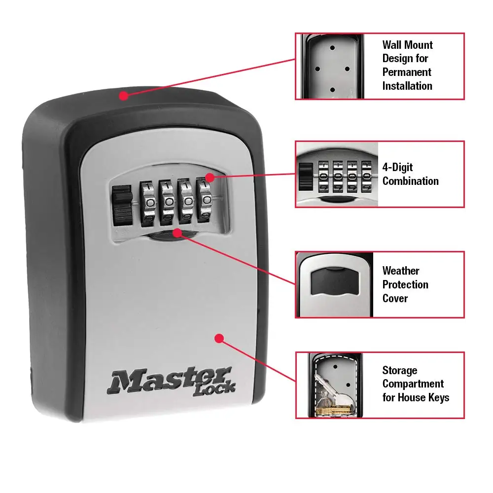 Ящик для хранения ключей Master Lock настенный уличный Сейф из нержавеющей стали дома