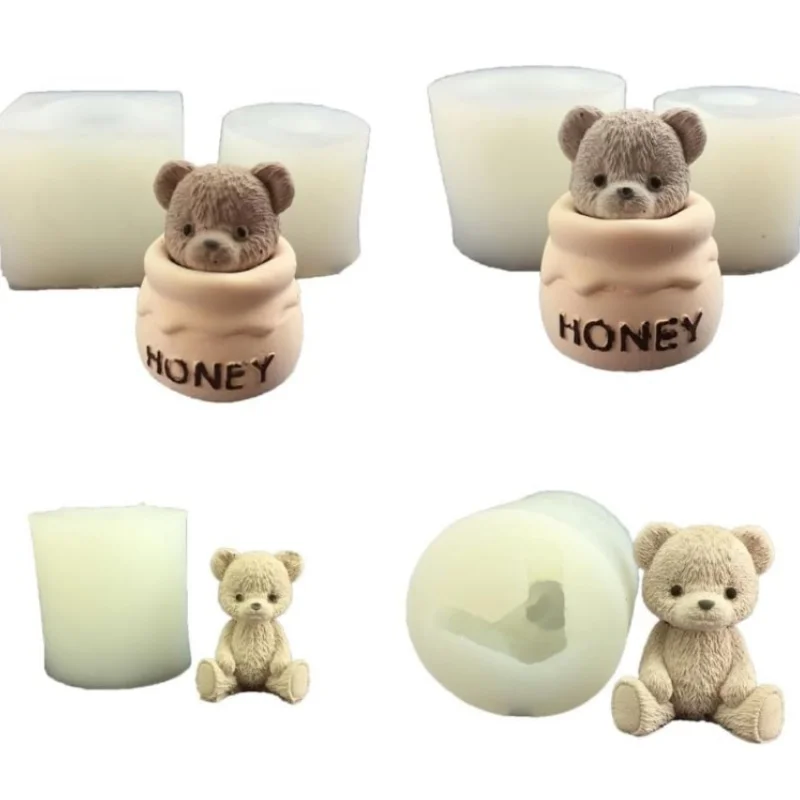 Плюшевый Мишка Медовый Горшок Свеча Силиконовая Форма Сделай Сам Ручная Работа