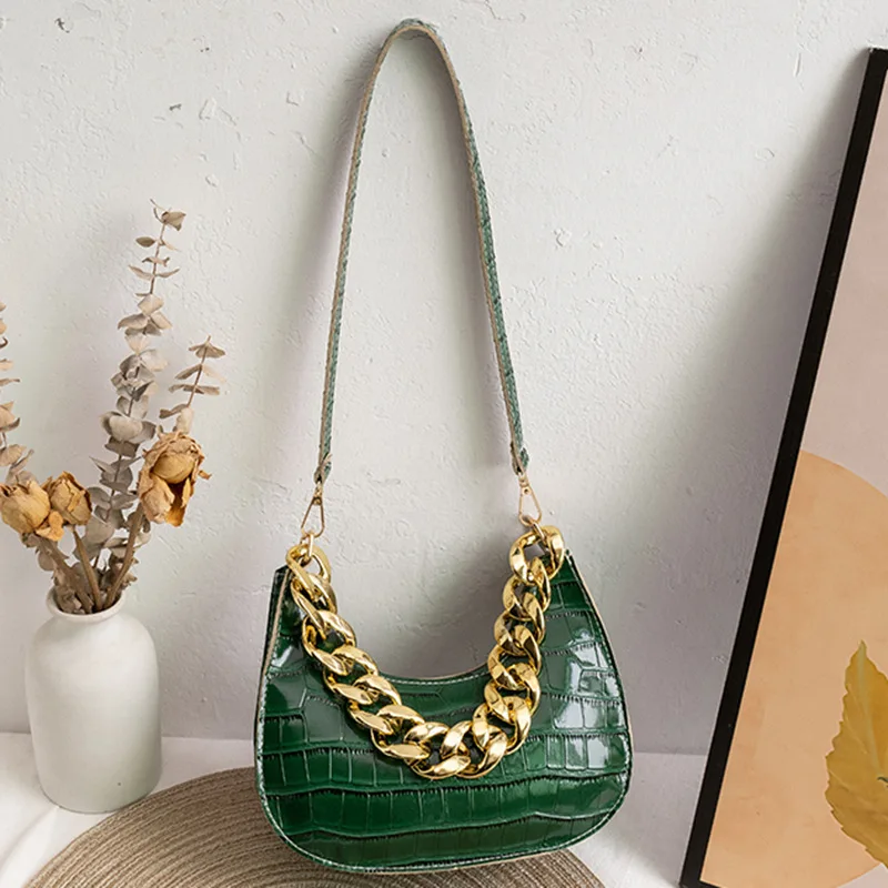 

2022 Trend Luxury Crocodile Pattern Pu Leather Zipper Handbags New Fashion Shoulder Bag Simple and Small Square Bags for Women