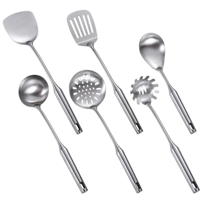 

304 Stainless Steel Cooking Tools Set Colander Spatula Shovel Spoon Kitchenware Gadgets 6PCS Kitchen Accessories Set