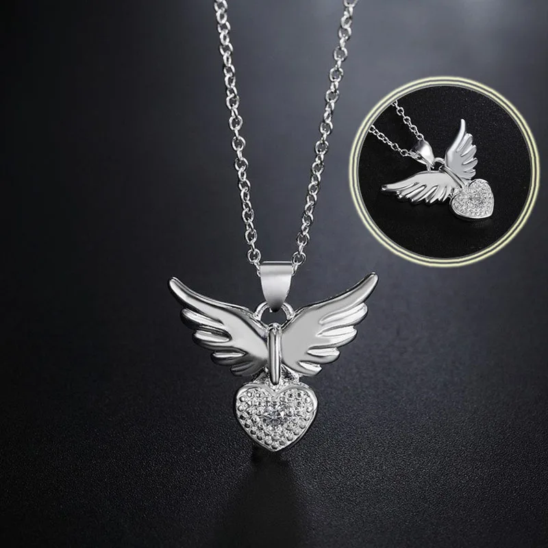 

Beautly Quality Crystal Necklace NEW Heart Pendant Angel