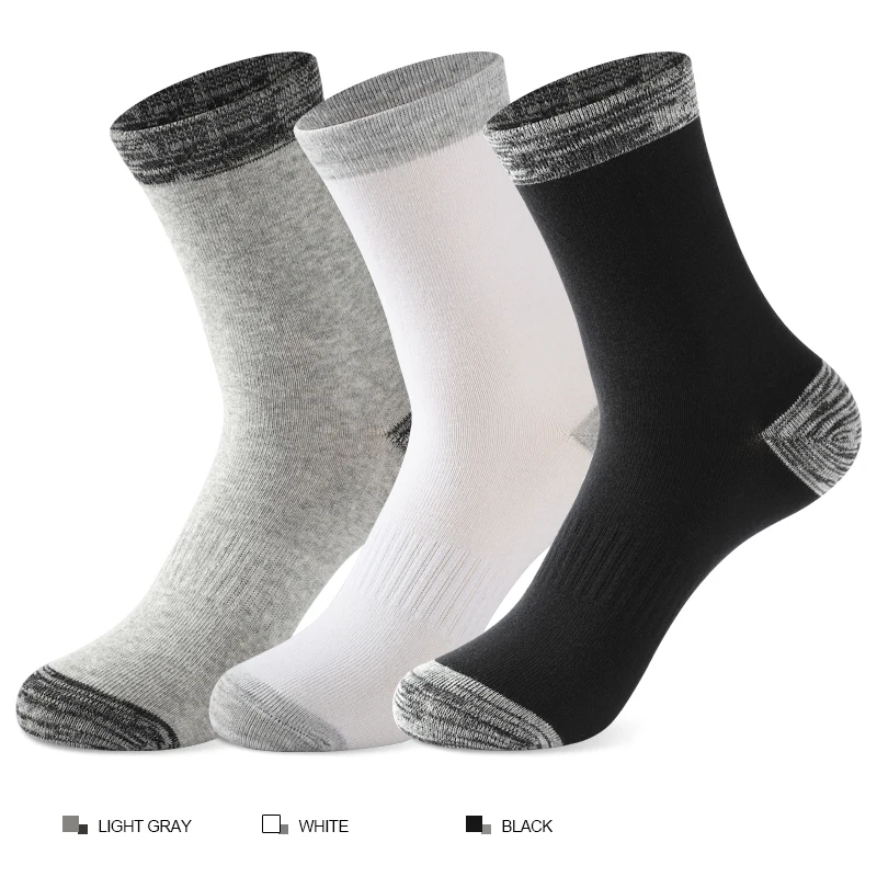 6 Pairs High Quality Mid-tube Men's Socks Black Leisure Sports Socks Cotton Walking Running Long Socks For Male Gifts Size 38-45