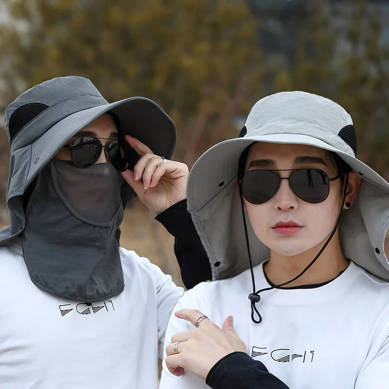 

2022Hat man summer sun hat full face ventilation together outdoors fishing mountain straw hat sunscreen fisherman hatcool down h