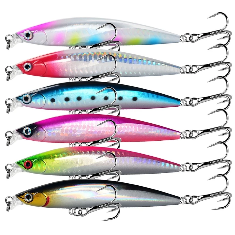 

Плавающая приманка в виде гольяна с крючками BKK, приманки для басов H58D