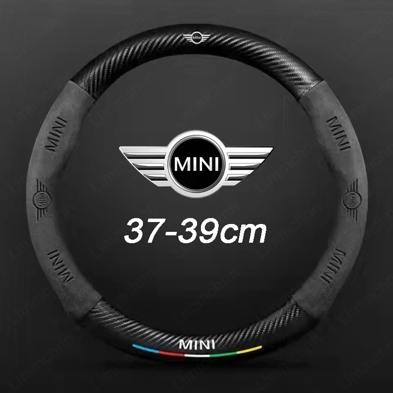 Для Mini F54 F55 F56 F57 R55 R56 R57 R58 R59 R60 F60 Cooper Works Countryman Clubman JCW Тиснение логотипа автомобиля Чехол на руль
