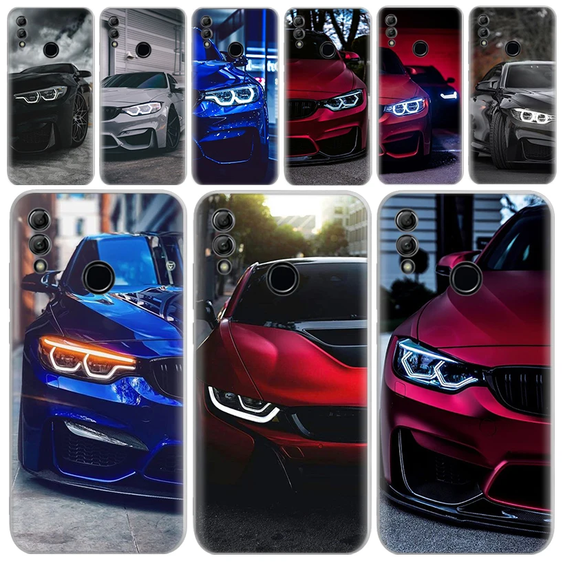 Blue Red Car M3 M4 Transparent Soft Phone Case for Huawei Honor 10 Lite 9 20i 8S 8A 8X 9X 50 Y5 Y6 Y7 Y9S P Smart 2019 Cover