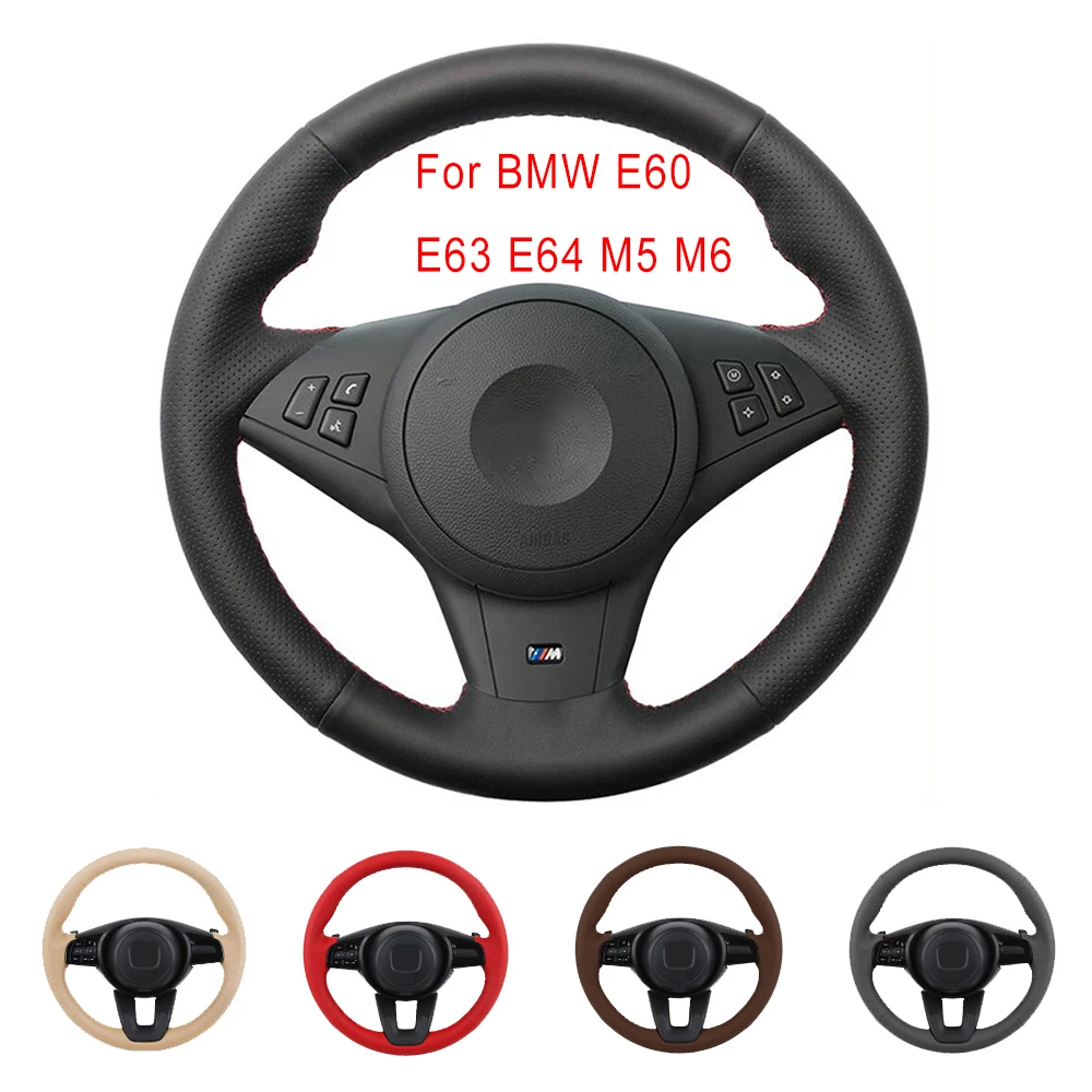 

DIY Special Original Car Steering Wheel Cover For BMW E60 E63 E64 M5 M6 Artificial Leather Steering Wheel Braid