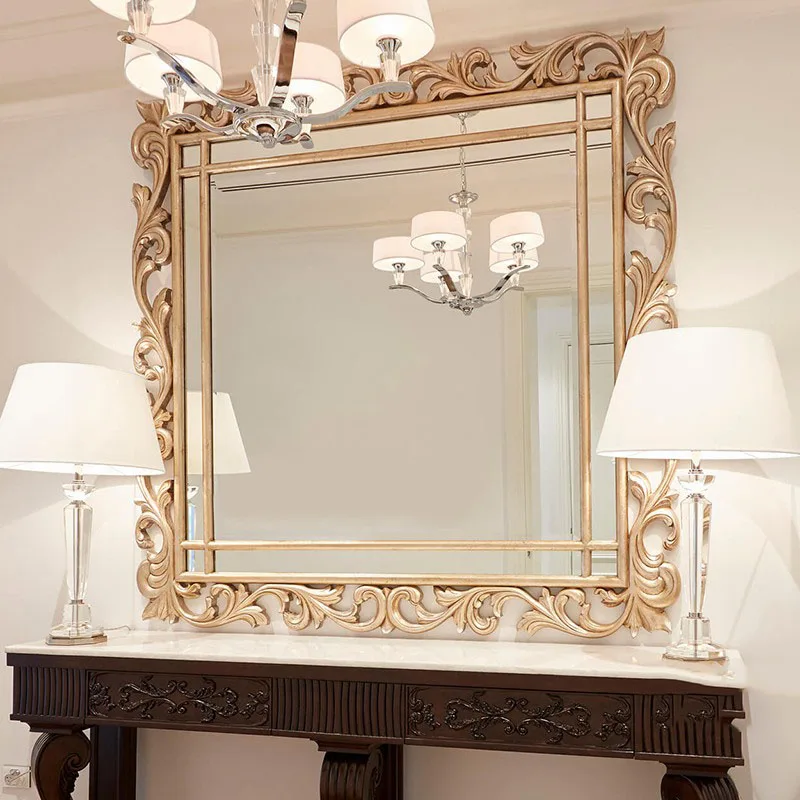 

Nordic Rectangular Mirror Bathroom Art Wall Mount Creative Mirror Aesthetic Macrame Espejos Decorativos Decoration Living Room