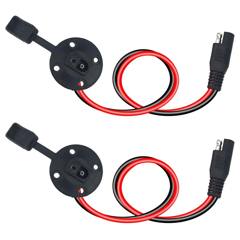 

2X SAE Connector - SAE Power Socket Sidewall Port, Solar Weatherproof SAE Quick Connect Solar Panel Mount