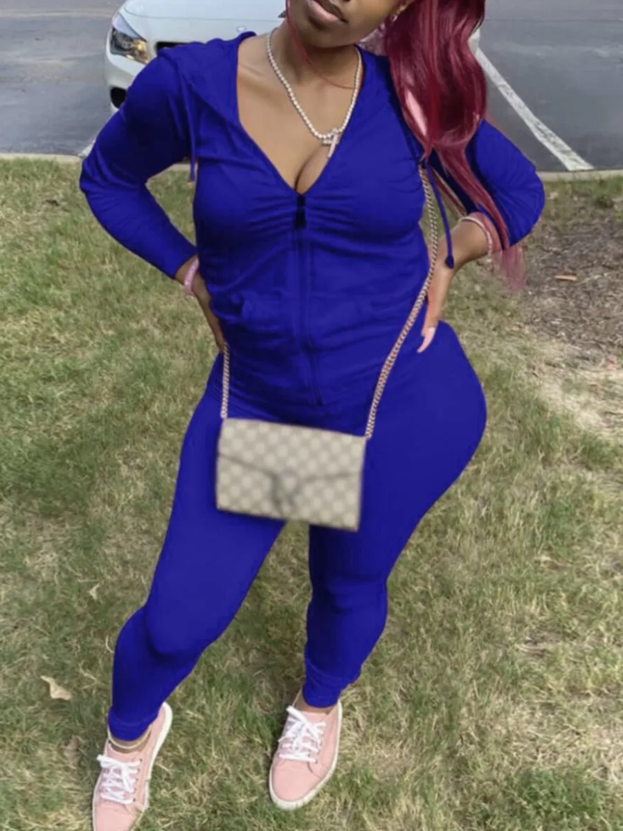 Plus Size Женский Осенний Комплект Спортивной Одежды Больших Размеров С Длинными