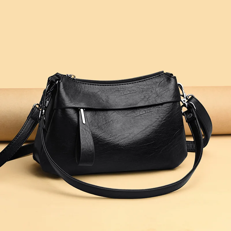 

Classic Solid Leather Small Square Bag Casual Mom's Diagonal Straddle Shoulder Bag 2023 Korean Soft Leather Women's Bag