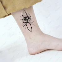 tattoo stickers black spider net rose flower for women men kids fake tattoos temporary body makeup waterproof art