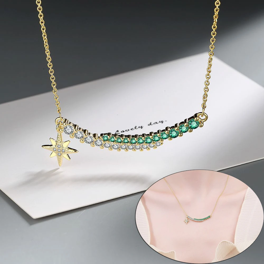 

Fashion Jewelry Pendants Necklaces Women Crystal Rhinestone Clavicle Chain Not Fade Choker Korea Trendy Wedding Party