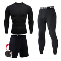 sport set mens running suit football tights base layer basketball compression leggings workout quick dry training suits set 4xl