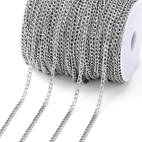 Кубинская цепочка из нержавеющей стали AGCFABS 2 метра 2,9-4,6 мм