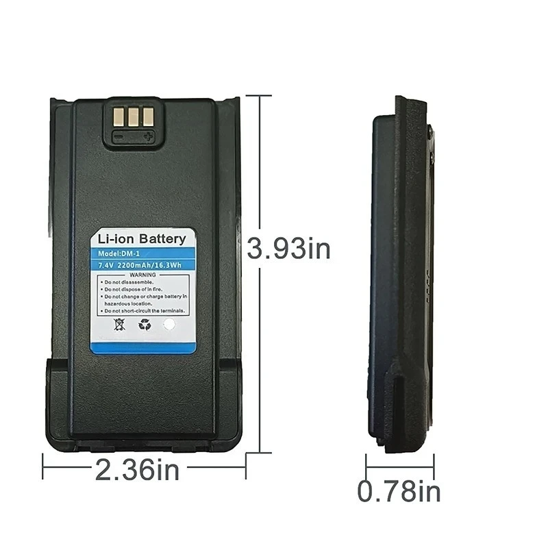 Фото DM-1701A Аккумуляторы для рации 7,4 В 2200 мАч для Baofeng UV-XS/DM-1 №4