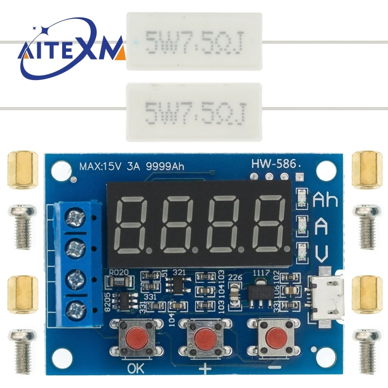 

ZB2L3 Battery Tester LED Digital Display 18650 Lithium Battery Power Supply Test Resistance Lead-acid Capacity Discharge Meter