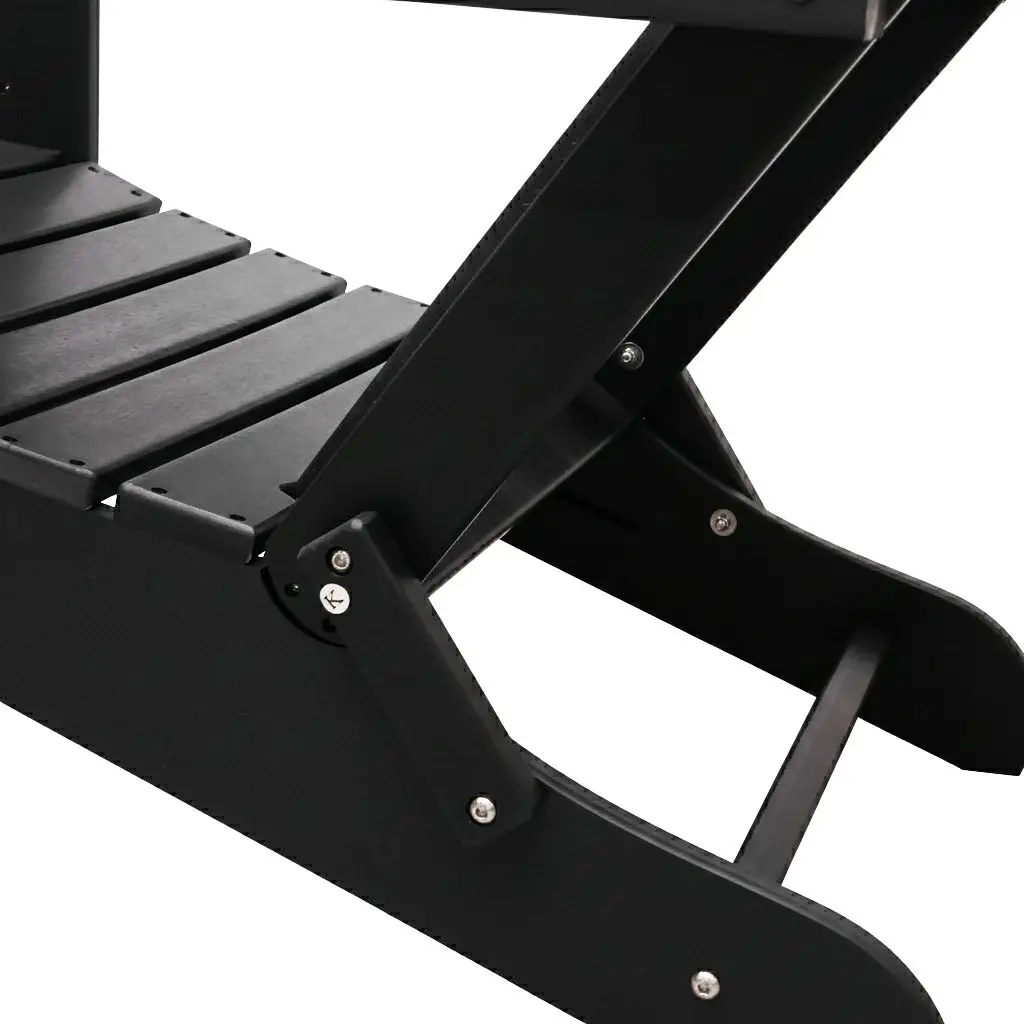 Фото Премиум-кресло Adirondack из HDPE-пластика с откидной спинкой, подставкой для ног и скрытыми держателями для стаканов для террас, курортов и кемпингов №4