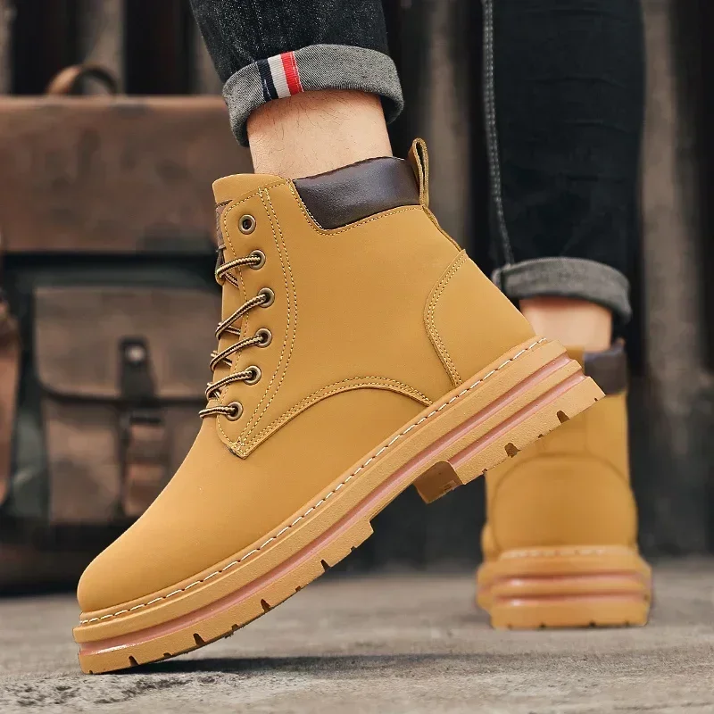 Осенняя мужская обувь большого размера 48 мужские мотоциклетные ботинки с