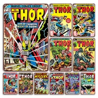 classic marvel comics tin sign vintage thor art poster metal plate signs retro man cave childrens room decor board plaques