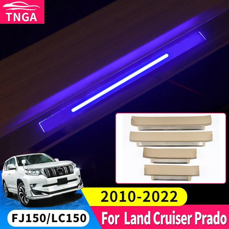 

For Toyota Land Cruiser Prado 150 Lc150 Fj150 2010-2021 Threshold Parts Interior Decoration Accessories Led Light Pedal 2018