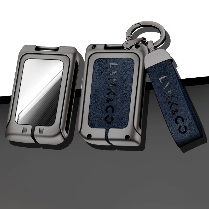 

Zinc Alloy Leather Car Key Cover Case Shell Holder for Lynk&Co 05 Global Edition 01 Protection Key Fob Chain Keyless Accessories