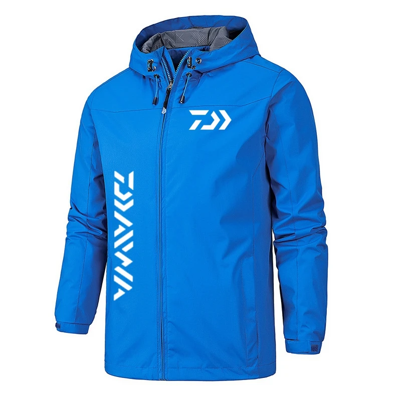 

New Spring Autumn Mountaineering Daiwa Printing Men's Jacket Long-Sleeved Hoodie Zipper Raincoat Windbreaker Outdoor Sports Jack